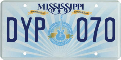 MS license plate DYP070