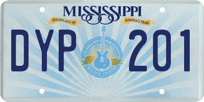 MS license plate DYP201