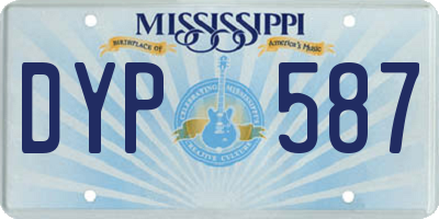MS license plate DYP587