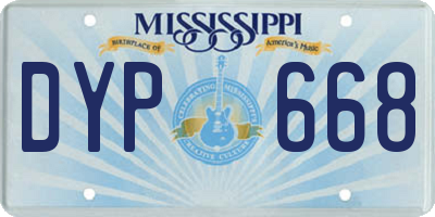 MS license plate DYP668