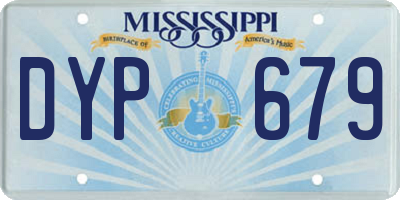 MS license plate DYP679