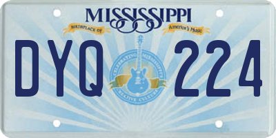 MS license plate DYQ224