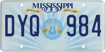 MS license plate DYQ984