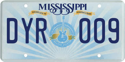 MS license plate DYR009
