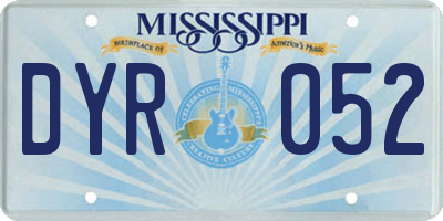 MS license plate DYR052