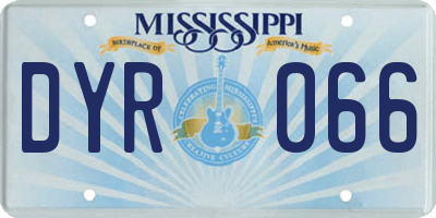 MS license plate DYR066