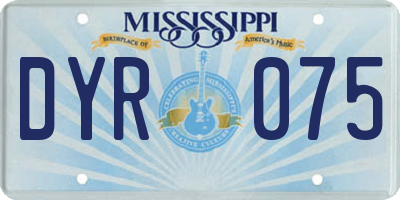 MS license plate DYR075