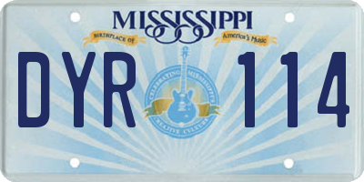 MS license plate DYR114