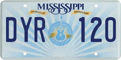MS license plate DYR120