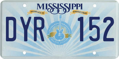 MS license plate DYR152