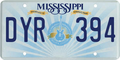 MS license plate DYR394
