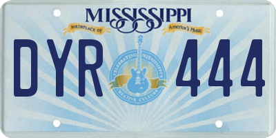 MS license plate DYR444