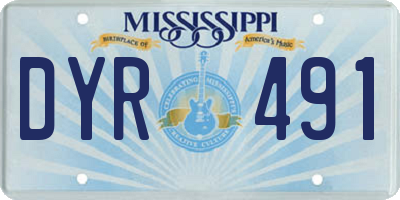 MS license plate DYR491