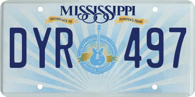 MS license plate DYR497