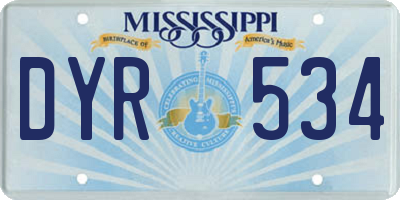 MS license plate DYR534