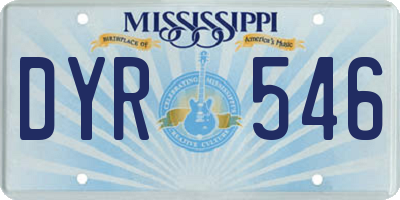 MS license plate DYR546