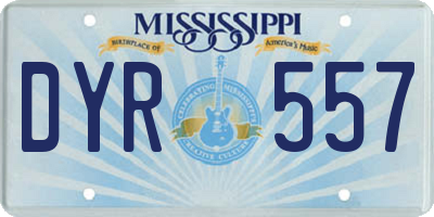 MS license plate DYR557