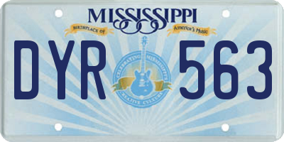 MS license plate DYR563