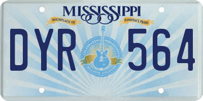MS license plate DYR564
