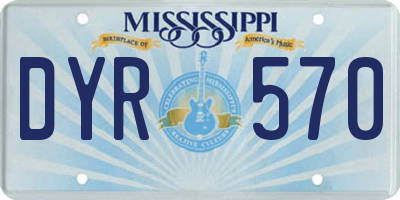 MS license plate DYR570