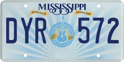 MS license plate DYR572