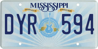 MS license plate DYR594