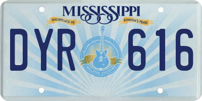 MS license plate DYR616
