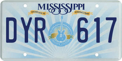 MS license plate DYR617