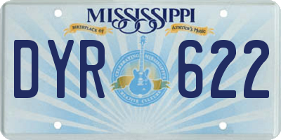 MS license plate DYR622