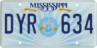 MS license plate DYR634