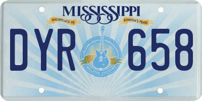 MS license plate DYR658