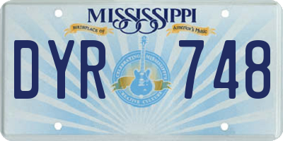 MS license plate DYR748