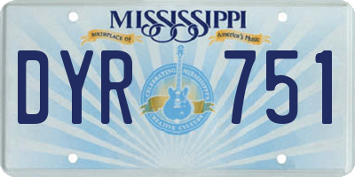 MS license plate DYR751
