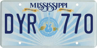 MS license plate DYR770