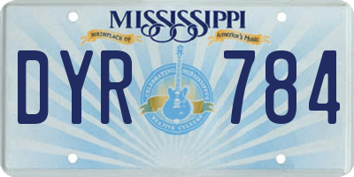 MS license plate DYR784