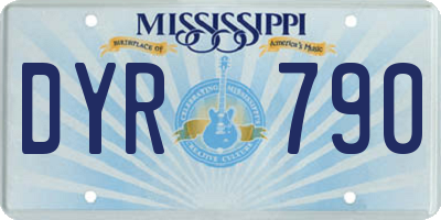 MS license plate DYR790