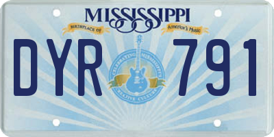 MS license plate DYR791