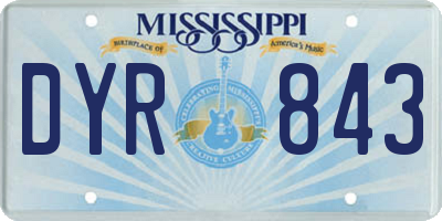 MS license plate DYR843