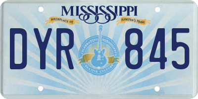 MS license plate DYR845