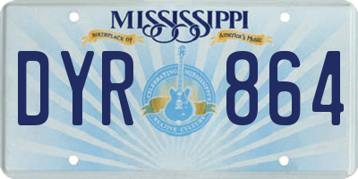 MS license plate DYR864
