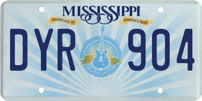MS license plate DYR904