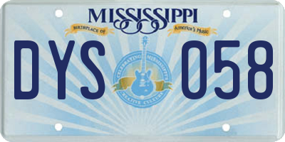 MS license plate DYS058