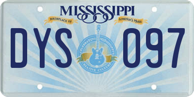 MS license plate DYS097