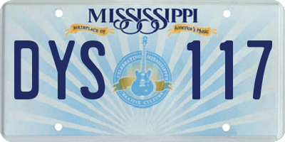 MS license plate DYS117