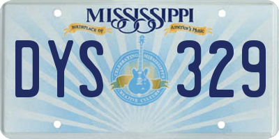 MS license plate DYS329
