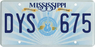 MS license plate DYS675