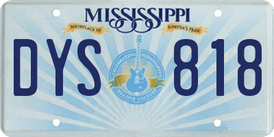MS license plate DYS818