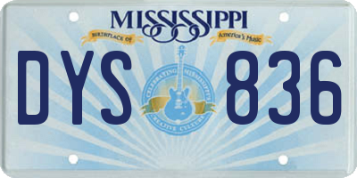 MS license plate DYS836