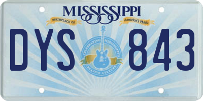 MS license plate DYS843
