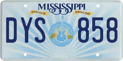 MS license plate DYS858
